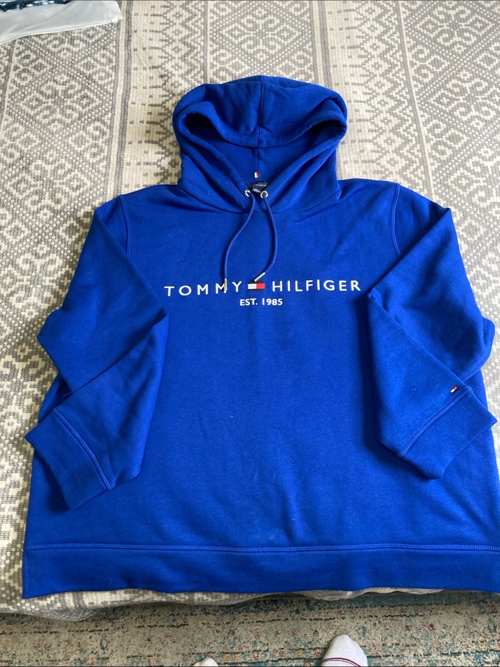Tommy Hilfiger Royal Blue Pullover Hoodie with Chest Logo